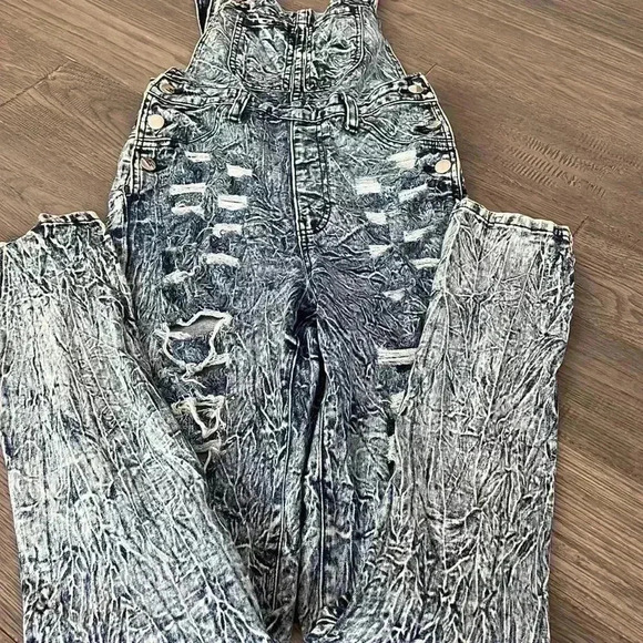 APHRODITE | Destroy wash ripped style overalls - Picture 3 of 11